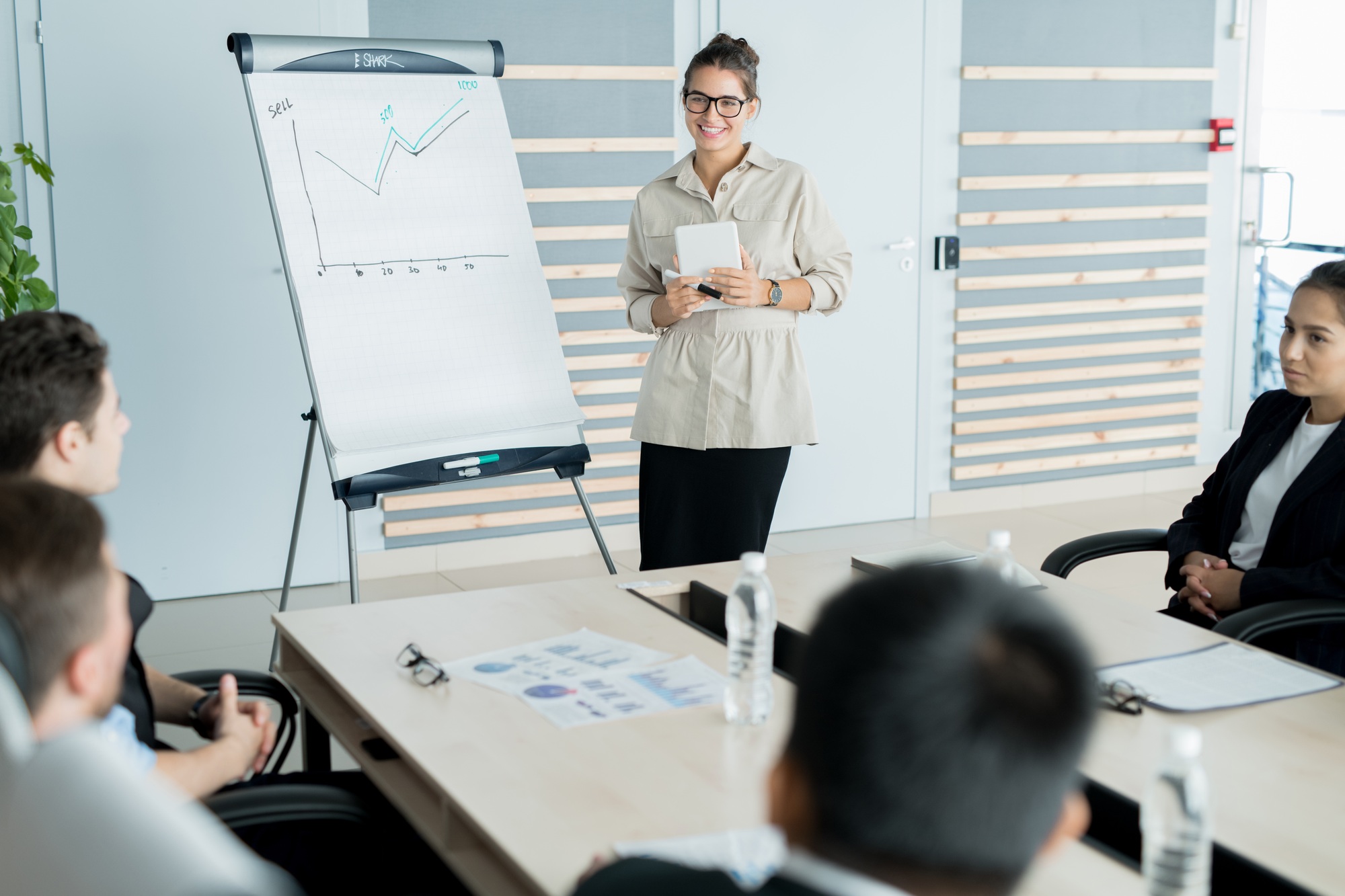 Business trainer working at boardroom