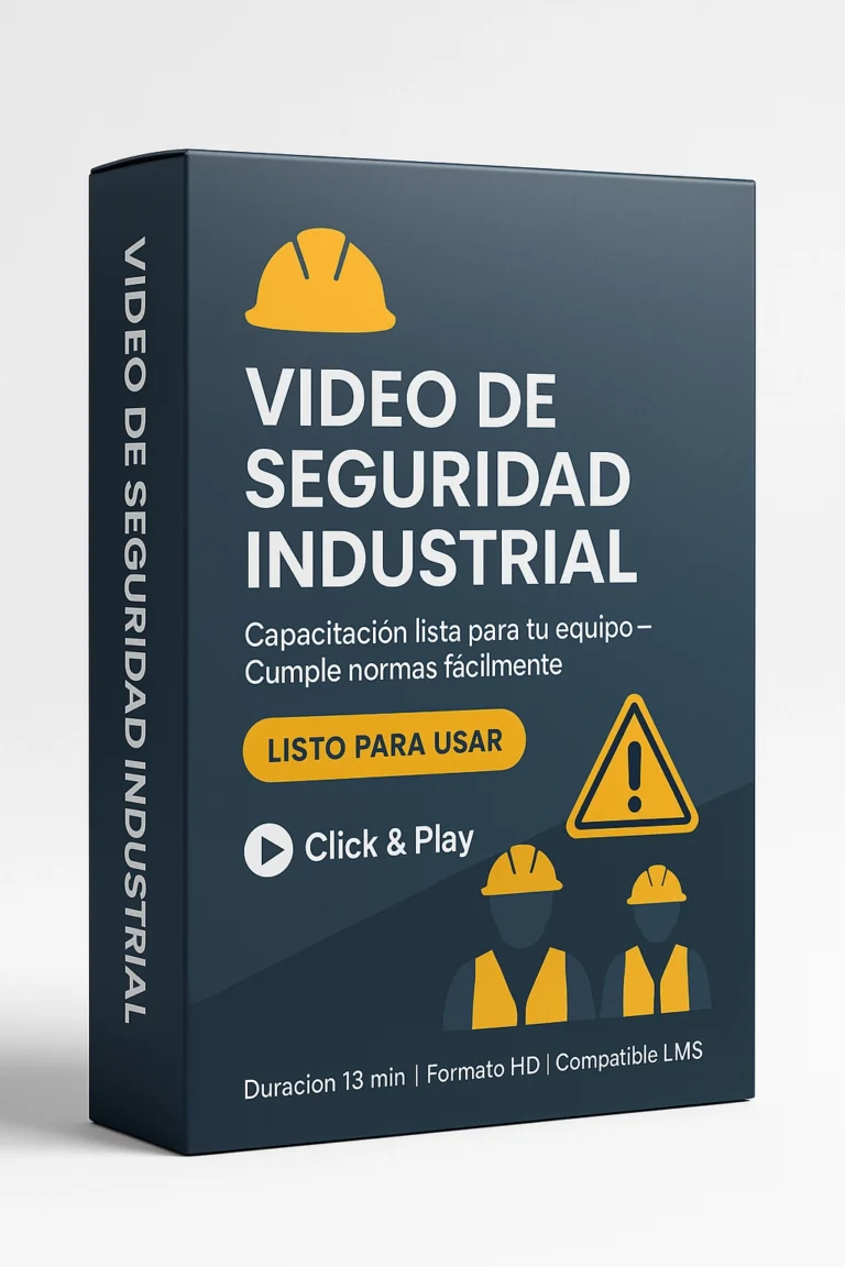 Video de Seguridad Industrial” para capacitación laboral, formato HD de 13 minutos, listo para usar y compatible con LMS.